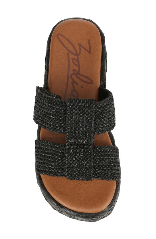 Zodiac Izzy Raffia Platform Sandal In Black Raffia