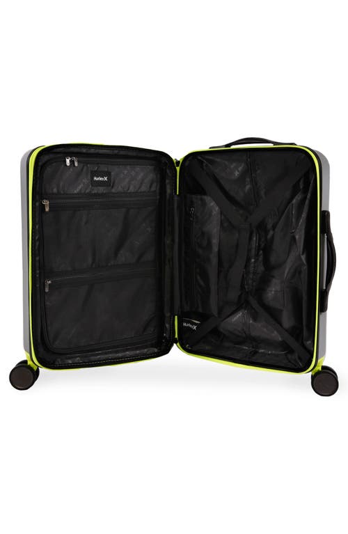 Shop Hurley Suki 21" Hardshell Spinner Suitcase In Light Grey/neon