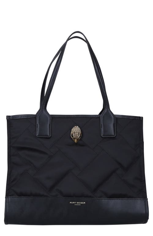 Recycled Quilted Small Shopper in Black