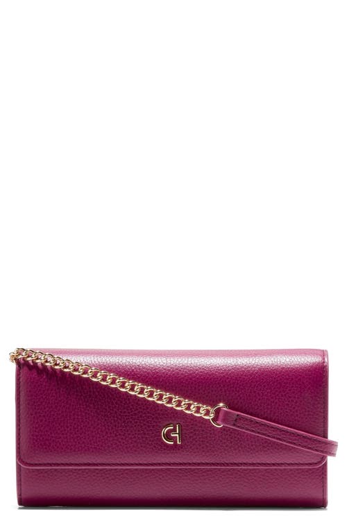Cole Haan Leather Wallet on a Chain in Purple Potion