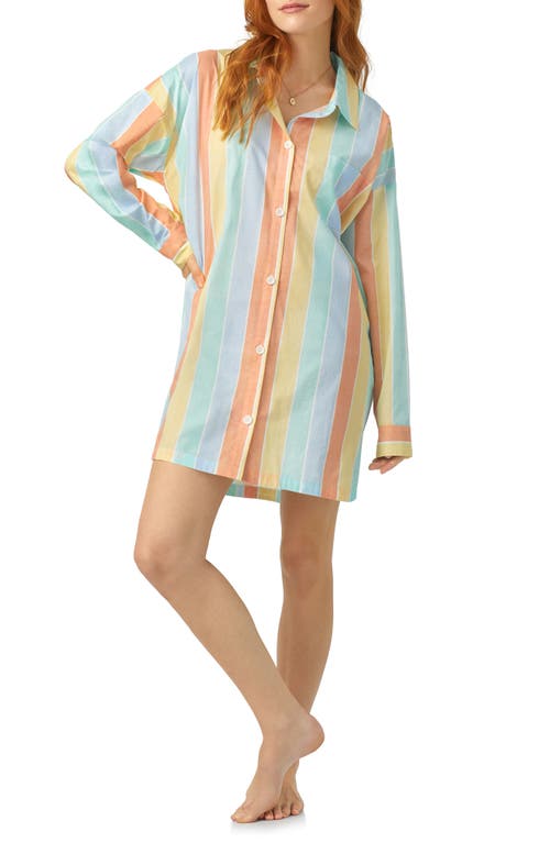 BedHead Pajamas Organic Cotton Poplin Sleepshirt Sunset Stripe at Nordstrom,