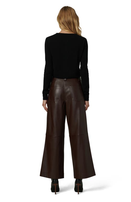 Shop Joe's The Mia Crop Wide Leg Faux Leather Pants In Coffee Bean