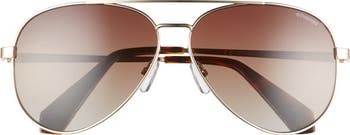 61mm Polarized Aviator Sunglasses