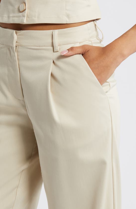 Shop Something New Pleated Wide Leg Pants In Turtledove