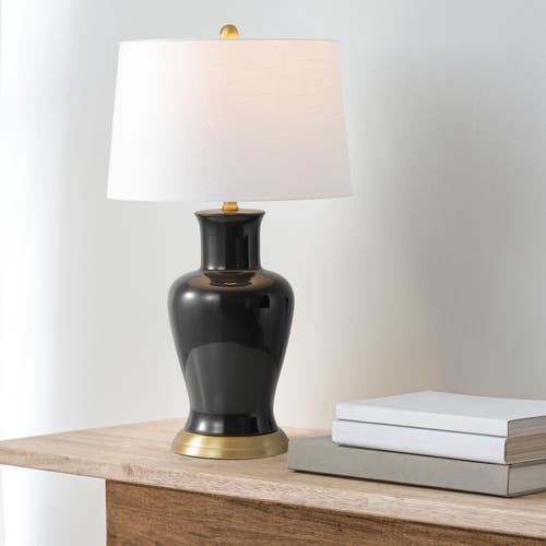 Jonathan Y Julian Traditional Classic Ceramic Urn Led Table Lamp In Black