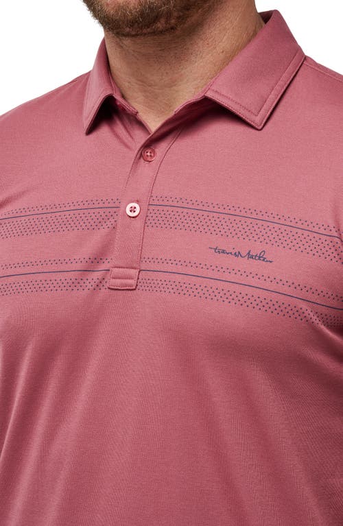 Shop Travismathew On Schedule Stripe Piqué Polo In Roan Rouge