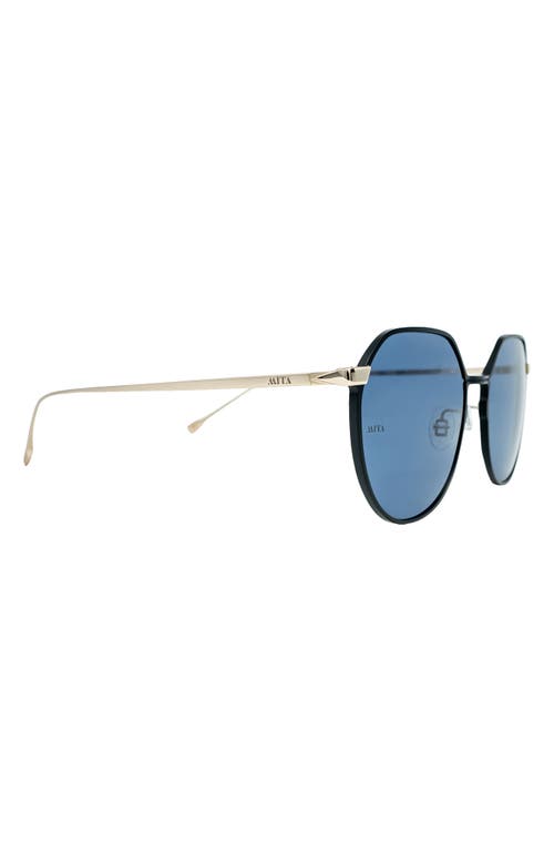 Shop Mita Sustainable Eyewear 53mm Round Sunglasses In Black/matte Gold