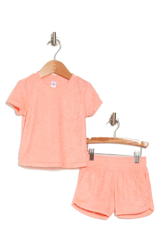 Shop 90 Degree By Reflex Kids' Sunny Towel Terry T-shirt & Shorts Set In Delicate Daisy Desert Flower