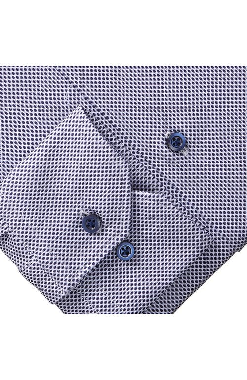 Shop Emanuel Berg Modern Fit 4flex Knit Dress Shirt In Navy