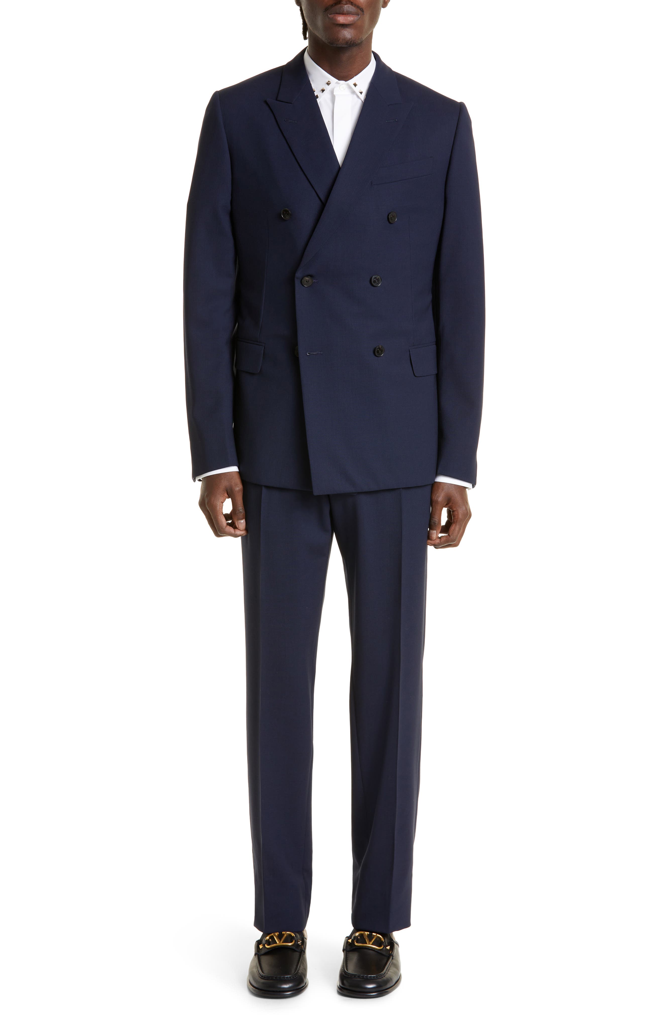 Valentino Garavani mini-check single-breasted suit - Blue