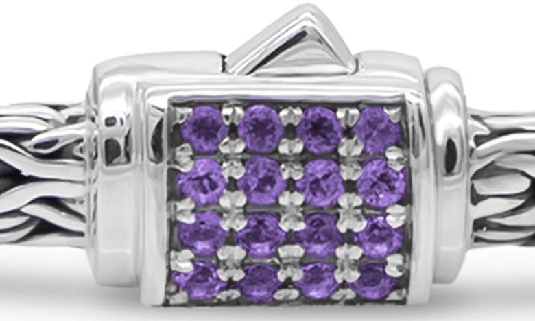 Devata Sterling Silver Semiprecious Stone Chain Bracelet In Silver Purple