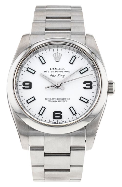 Shop Watchfinder & Co. Rolex  2010 Oyster Perpetual Air-king Automatic Bracelet Watch, 34mm In White