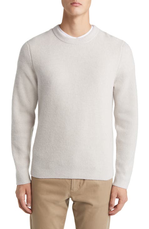 Men's Fine Gauge Cashmere Mock Turtle Neck Sweater New Ivory White