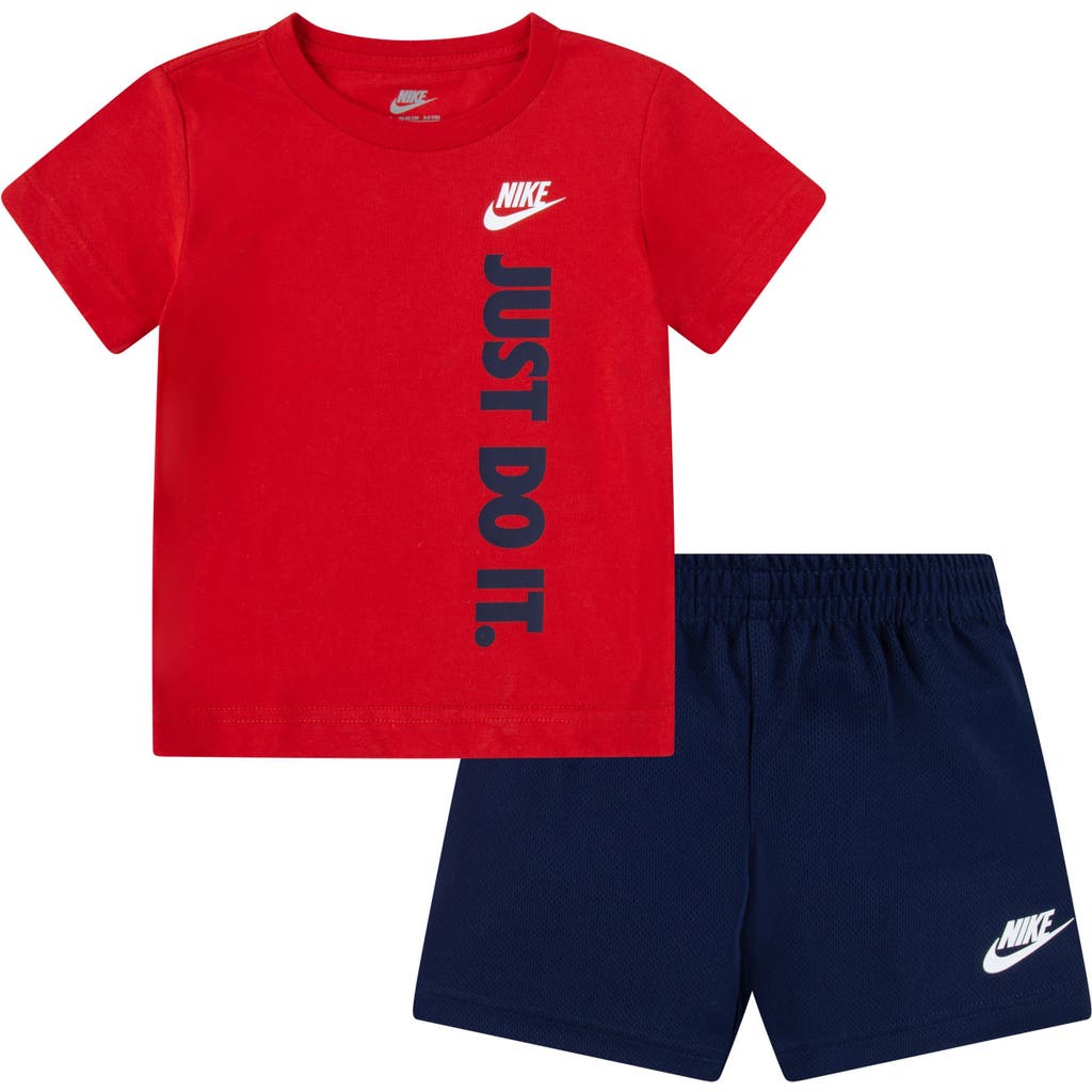 Nike Kids' Sportswear Graphic T-shirt & Shorts Set In Midnight Navy
