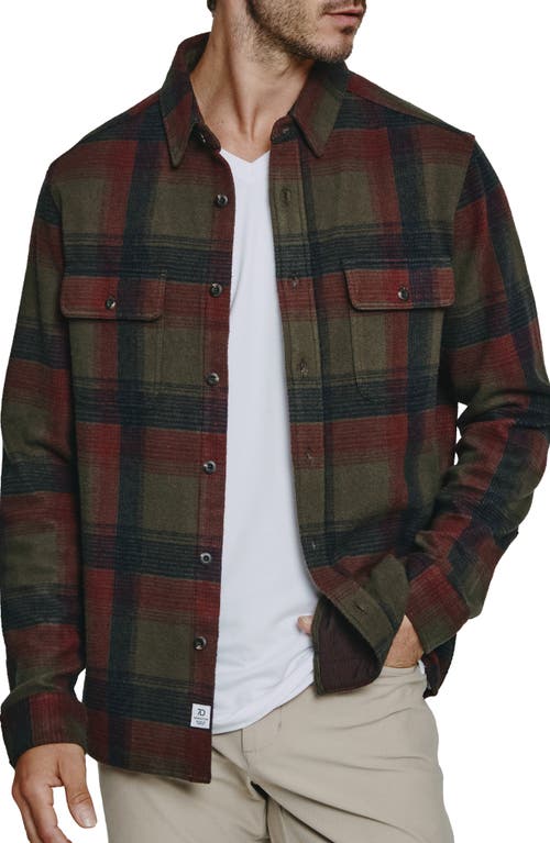 7 Diamonds Generation Plaid Stretch Flannel Button-Up Overshirt Forest at Nordstrom,