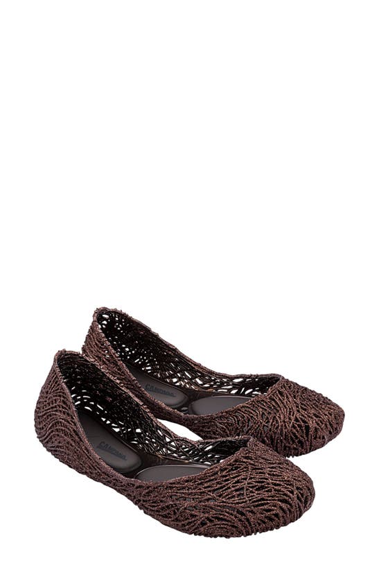Melissa Ballet Flats In Brown Glitter