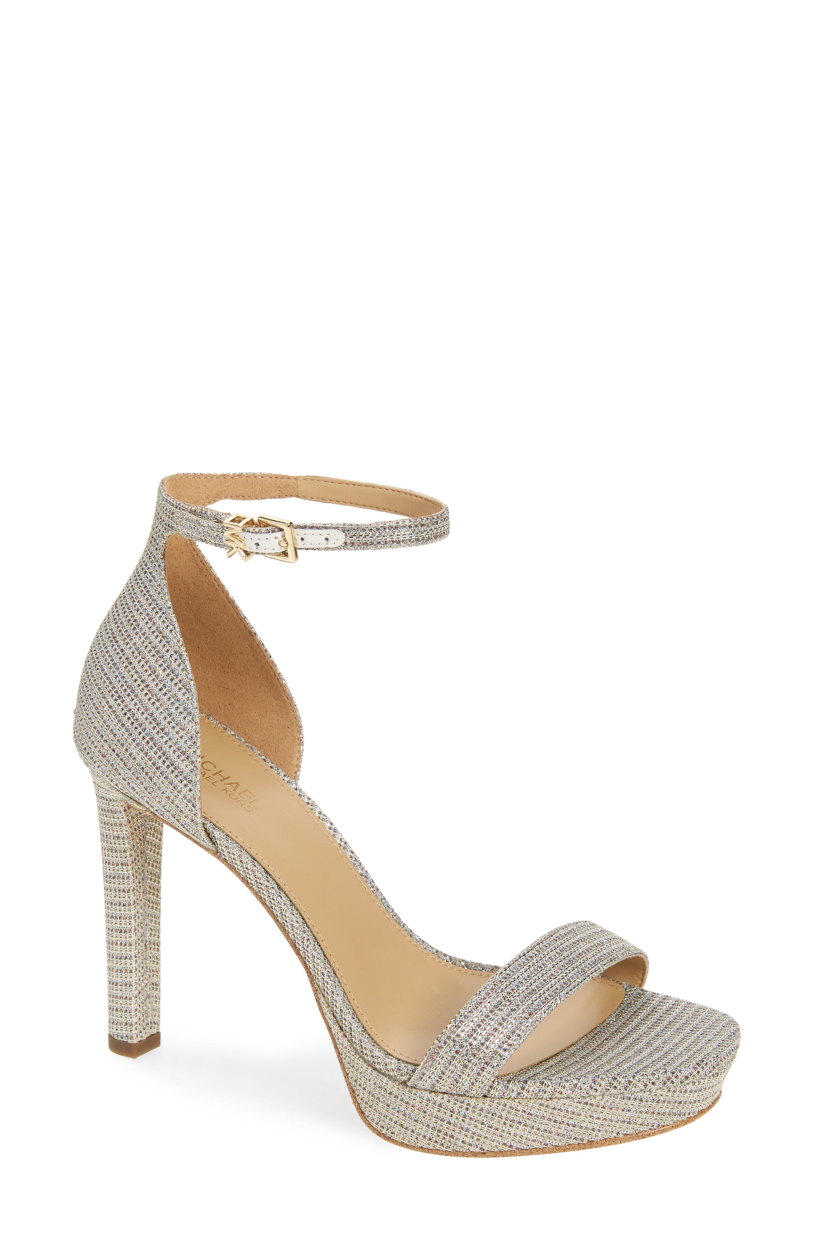 shimmer block heels