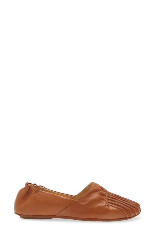 Shop Chocolat Blu Cam Flat In Camel Leather