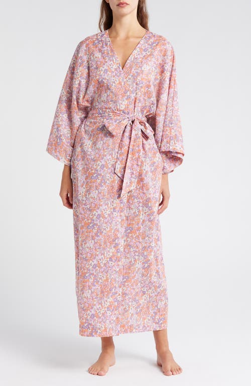 Shop Papinelle Adeline Cotton Maxi Robe In Dusty Peach