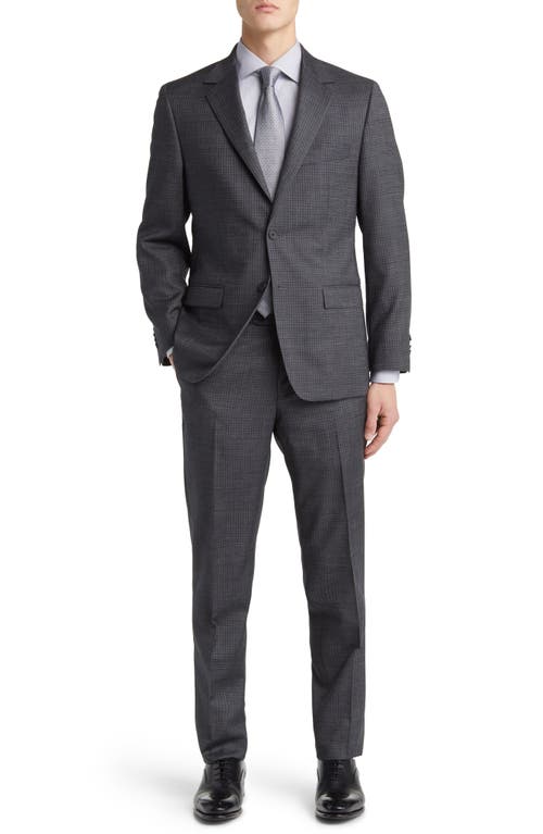 Norris Plaid Wool Suit in Grey