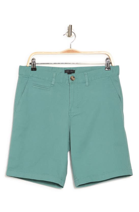 14th & Union Wallin Stretch Twill Chino Shorts In Green Seaglass