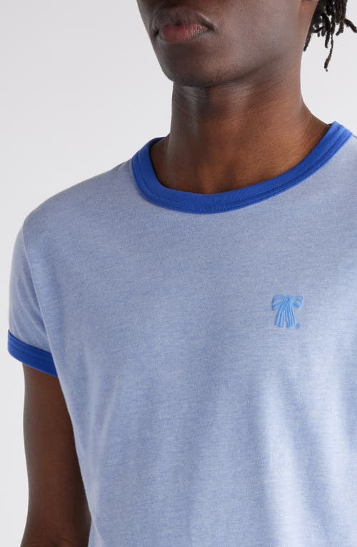 Shop Acne Studios Heathered Ringer T-shirt In Faded Blue