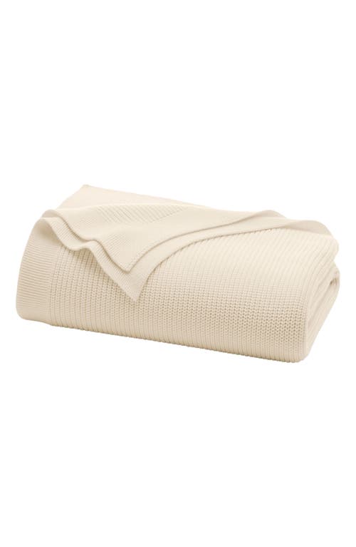 Boll & Branch Organic Cotton Shaker Stitch Throw Blanket in Natural at Nordstrom