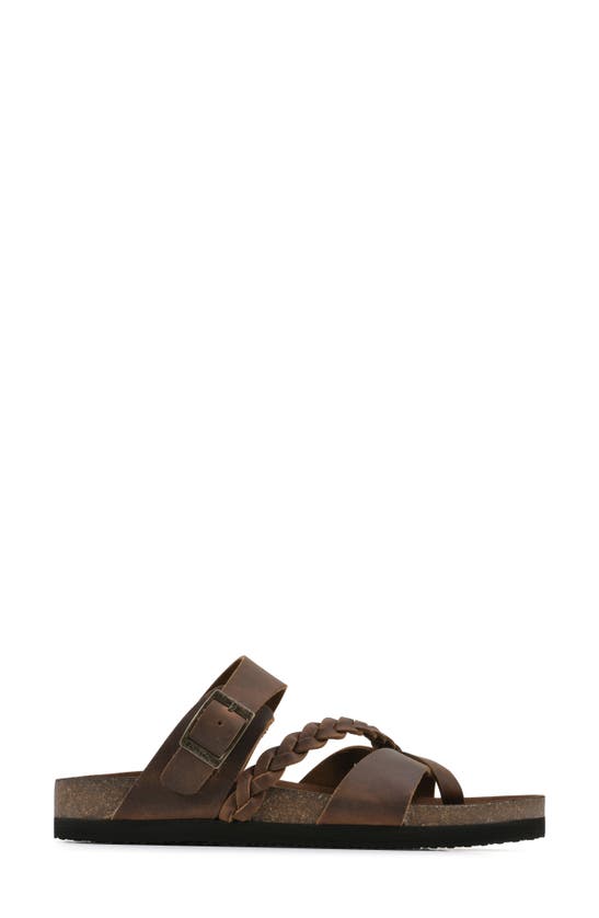 Shop White Mountain Footwear Hazy Leather Footbed Sandal In Whiskey/ Leather