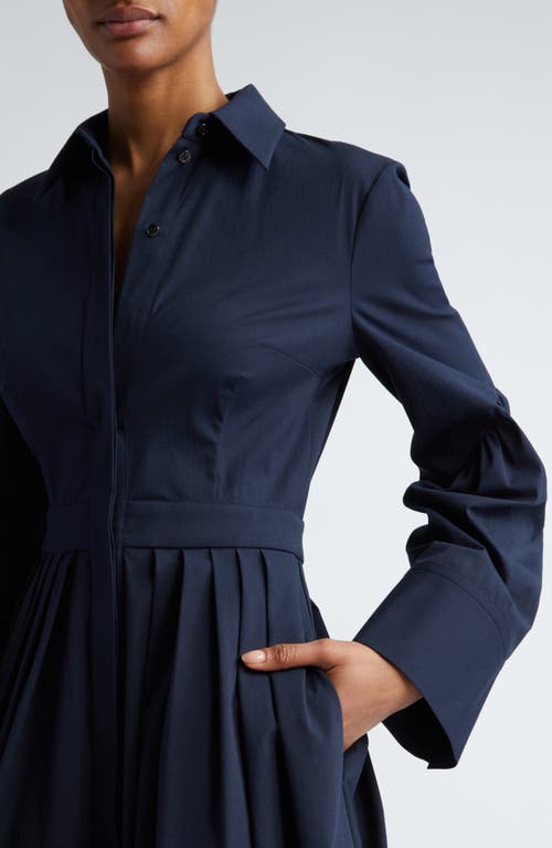 MICHAEL KORS MICHAEL KORS COLLECTION LONG SLEEVE STRETCH COTTON SHIRTDRESS