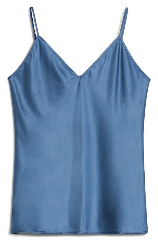 Shop Max Mara Lucca V-neck Stretch Silk Camisole In Sky Blue