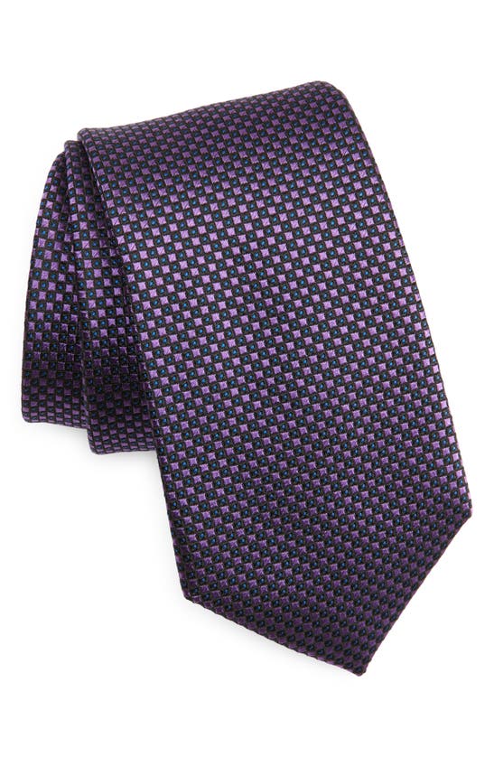 Duchamp Geometric Silk Tie In Purple