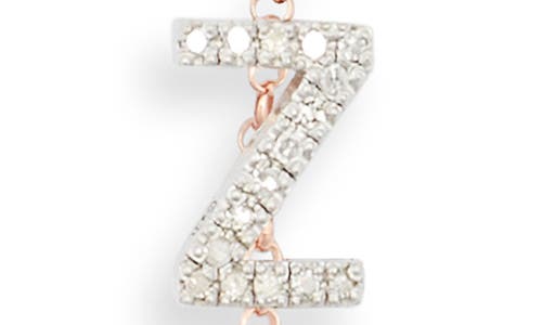 Meshmerise Diamond Initial Bezel Bracelet In Rose-z