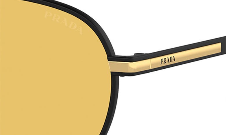 Shop Prada 60mm Pilot Sunglasses In Matte Black