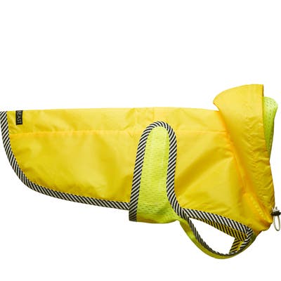 Lovethybeast Neon Yellow Dog Raincoat With Mesh Lining, 0 in - Yellow
