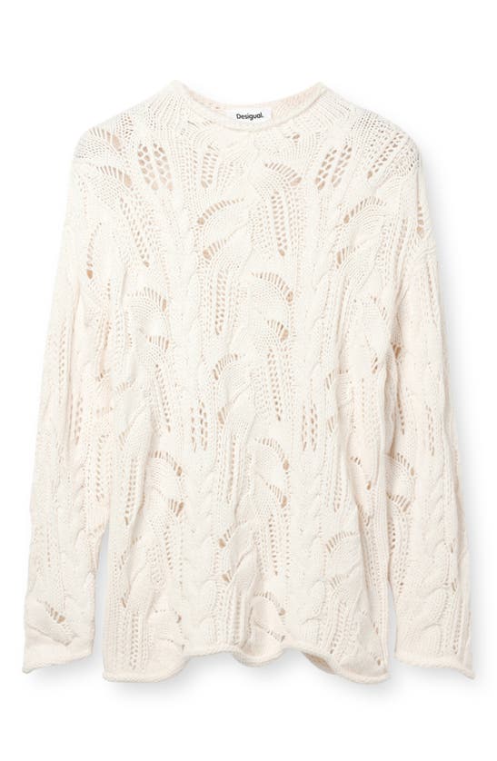 Shop Desigual Jers Milano Oversize Sweater In White