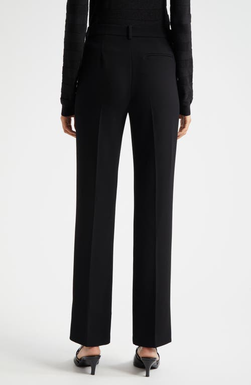 Shop Emporio Armani Techno Gabardine Straight Leg Pants In Solid Black