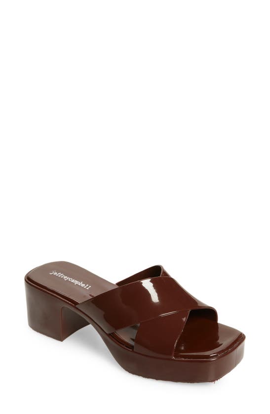 Shop Jeffrey Campbell Bubblegum Platform Sandal In Brown Shiny