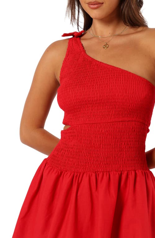Petal And Pup Petal & Pup Allison One-shoulder Cotton Minidress In Red