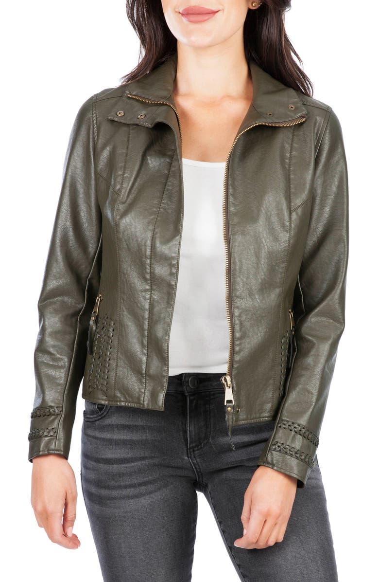 KUT from the Kloth Braid Detail Faux Leather Jacket | Nordstrom