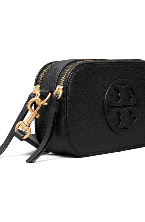 Shop Tory Burch Mini Miller Leather Crossbody Bag In Black