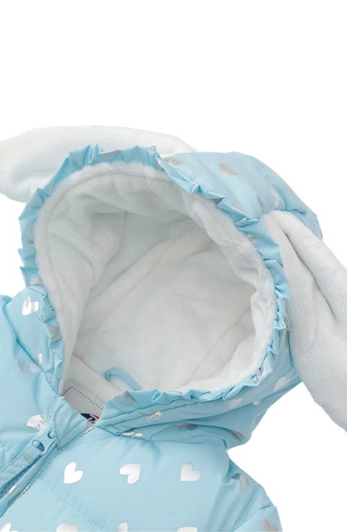 Rokka&rolla Baby Soft Fleece Lined Bunny Puffer Jacket In Sky Blue