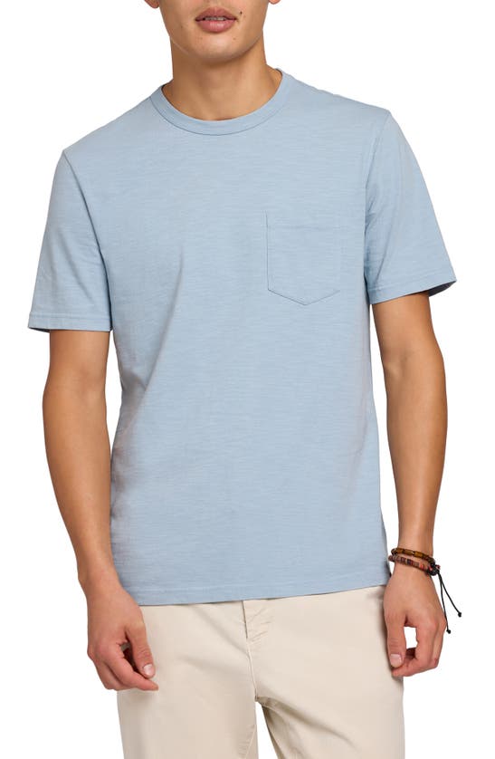 Shop Faherty Organic Cotton Pocket T-shirt In Blue Horizon