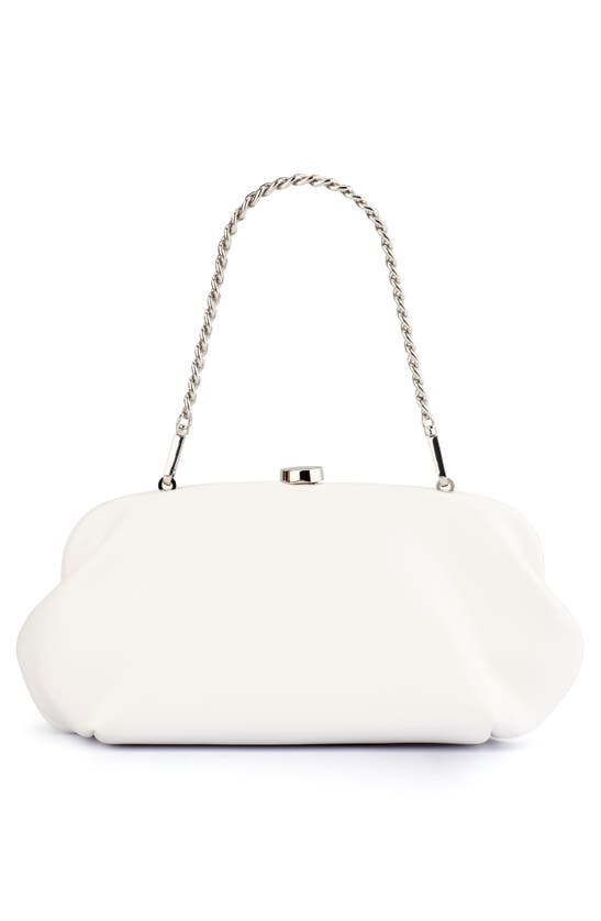 Shop Olga Berg Josefina Faux Leather Frame Clutch In White