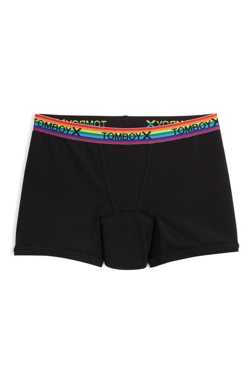 First Line Stretch Cotton Period 4.5-Inch Trunks in Black Rainbow