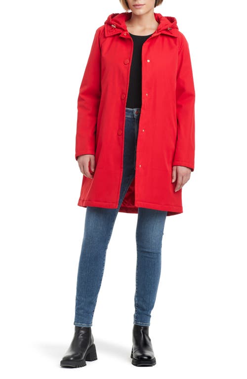 Shop Kate Spade New York Water Resistant Raincoat With Removable Hood In Garnet Red