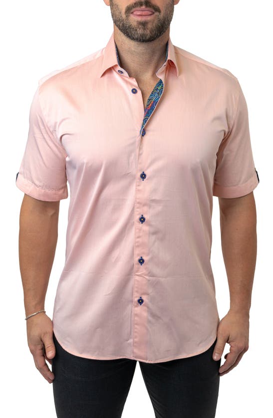 Shop Maceoo Galileo Sorbet Orange Button-up Shirt
