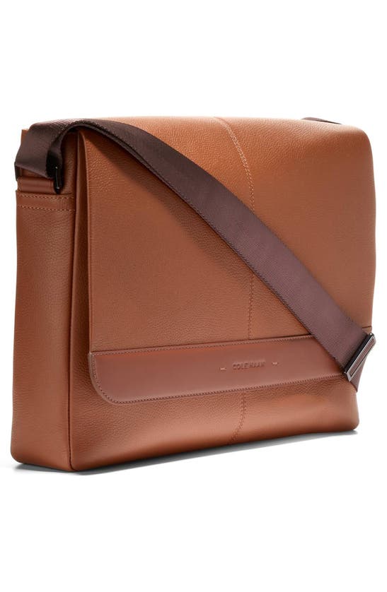 Shop Cole Haan Triboro Leather Messenger Bag In New British Tan