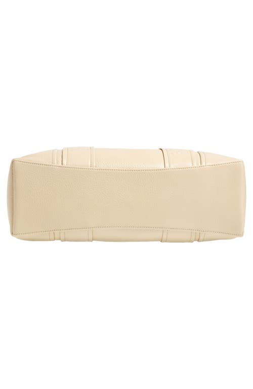 Chloé Logo Embossed Open Top Tote Bag In 24q Sweet Beige