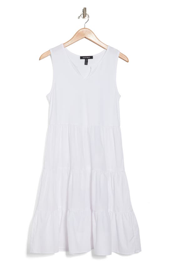 Shop Ellen Tracy Sleeveless Tiered Dress In White