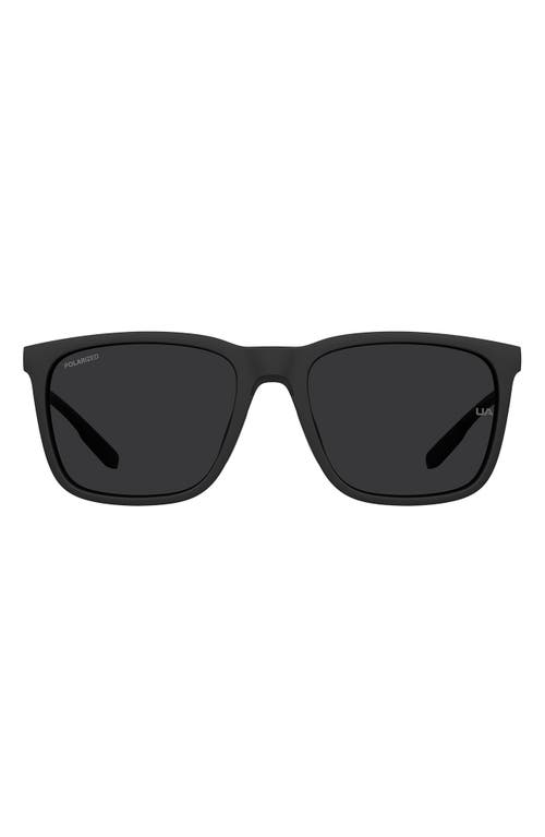 Under Armour Uareliance 56mm Polarized Square Sunglasses In Matte Black/gray